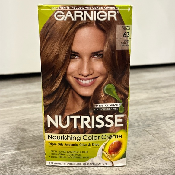 Garnier Nutrisse Creme Permanent Hair Color #63 LIGHT GOLDEN BROWN (BROWN SUGAR) - Picture 1 of 4